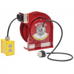 L 4525 123 7QC - 12/3 25' Premium Duty Quad Box Outlet Power Cord Reel